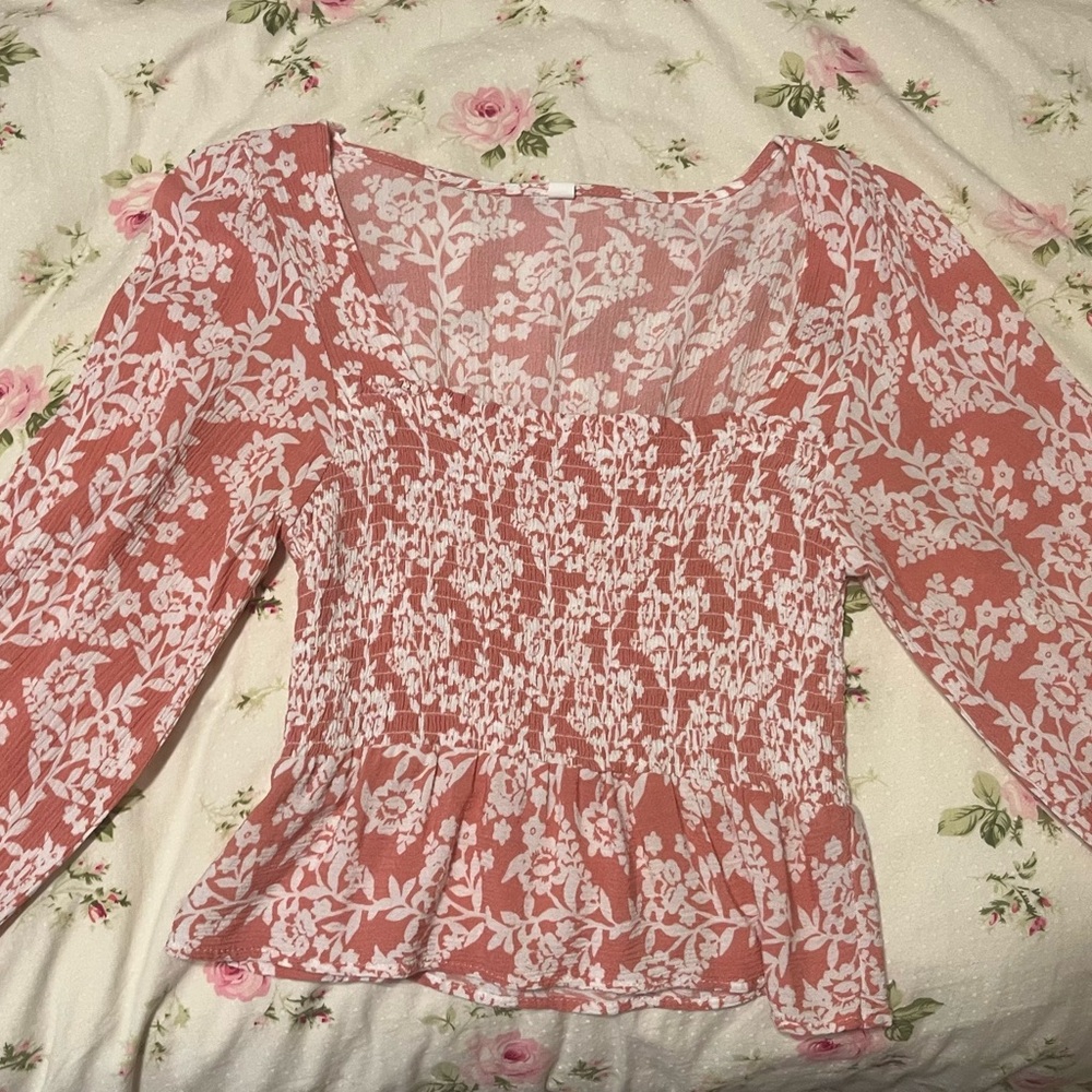 SHEIN Pink Floral Blouse